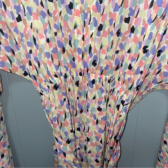 Caballero Long Sleeve Regan Jumpsuit in Spring Paint Blots Medium Pink Blue Blac - Picture 7 of 12